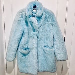Apparis Faux Fur Light Blue Coat